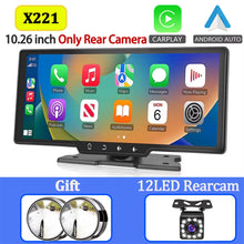 Load image into Gallery viewer, 10.26&quot; Touch Screen 4K Dash Cam Dual Len Front&amp;Rear Camera Wireless Carplay Android Auto Car DVR WIFI Dashcam Aux Car Stereo
